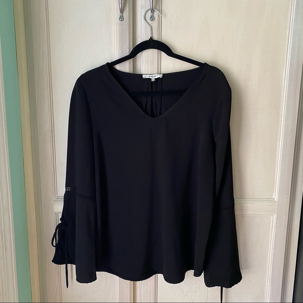 RO&DE Black Bell Sleeve Blouse